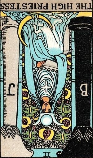 the high priestess-reversed position