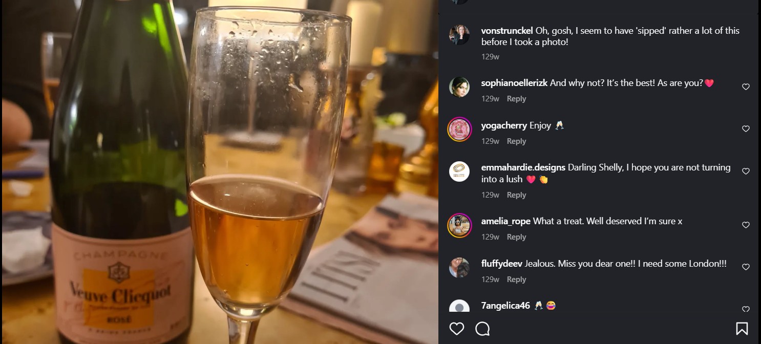 Shelley's post on Instagram