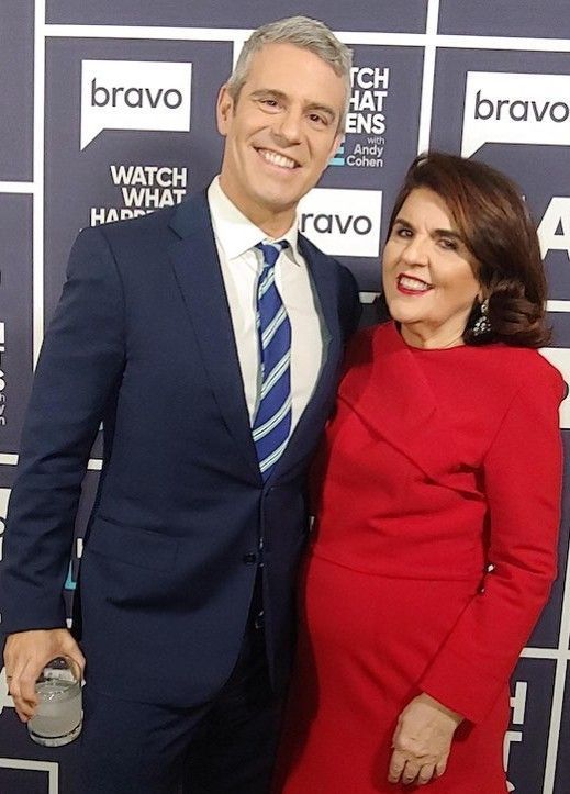 Susan Miller (right) with Andy Cohen