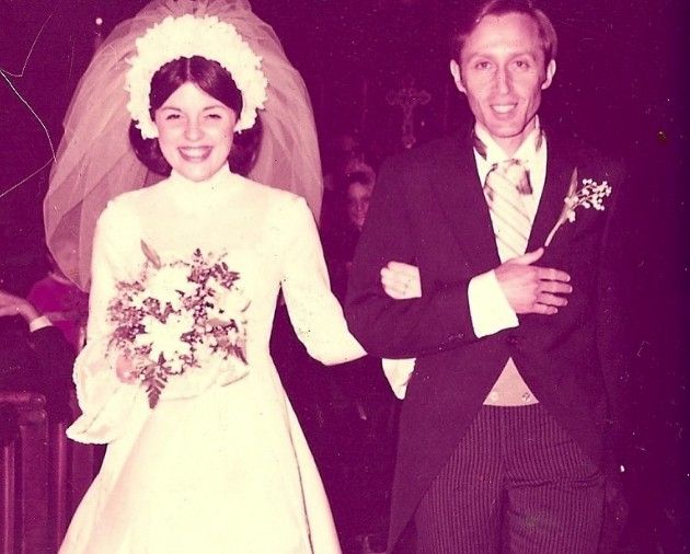 Susan Miller with her husband on their wedding day